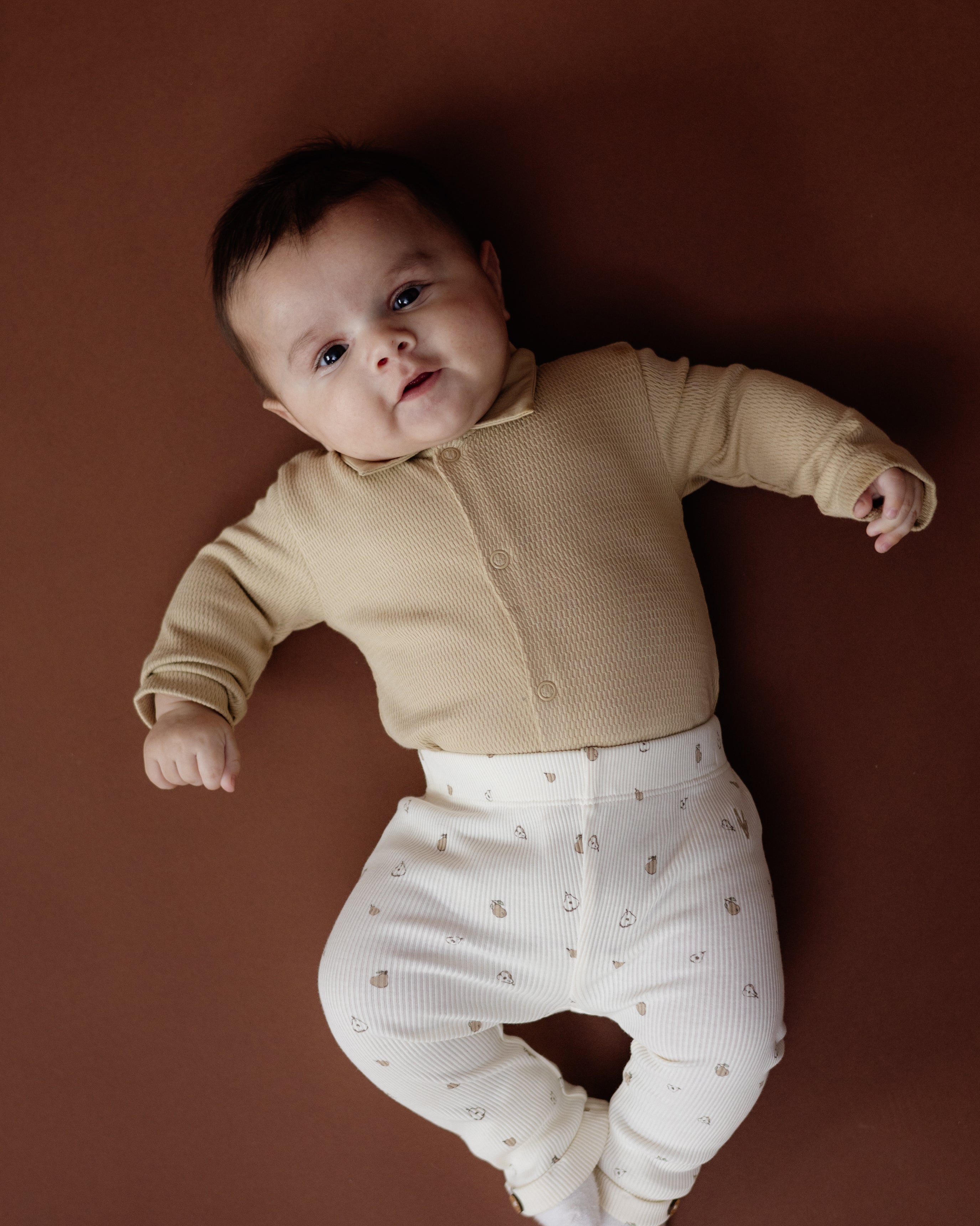 Zachtgele romper met kraag | Beige