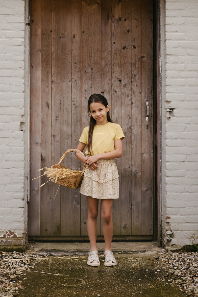 Skirt Beige | AOP Sand Leaves