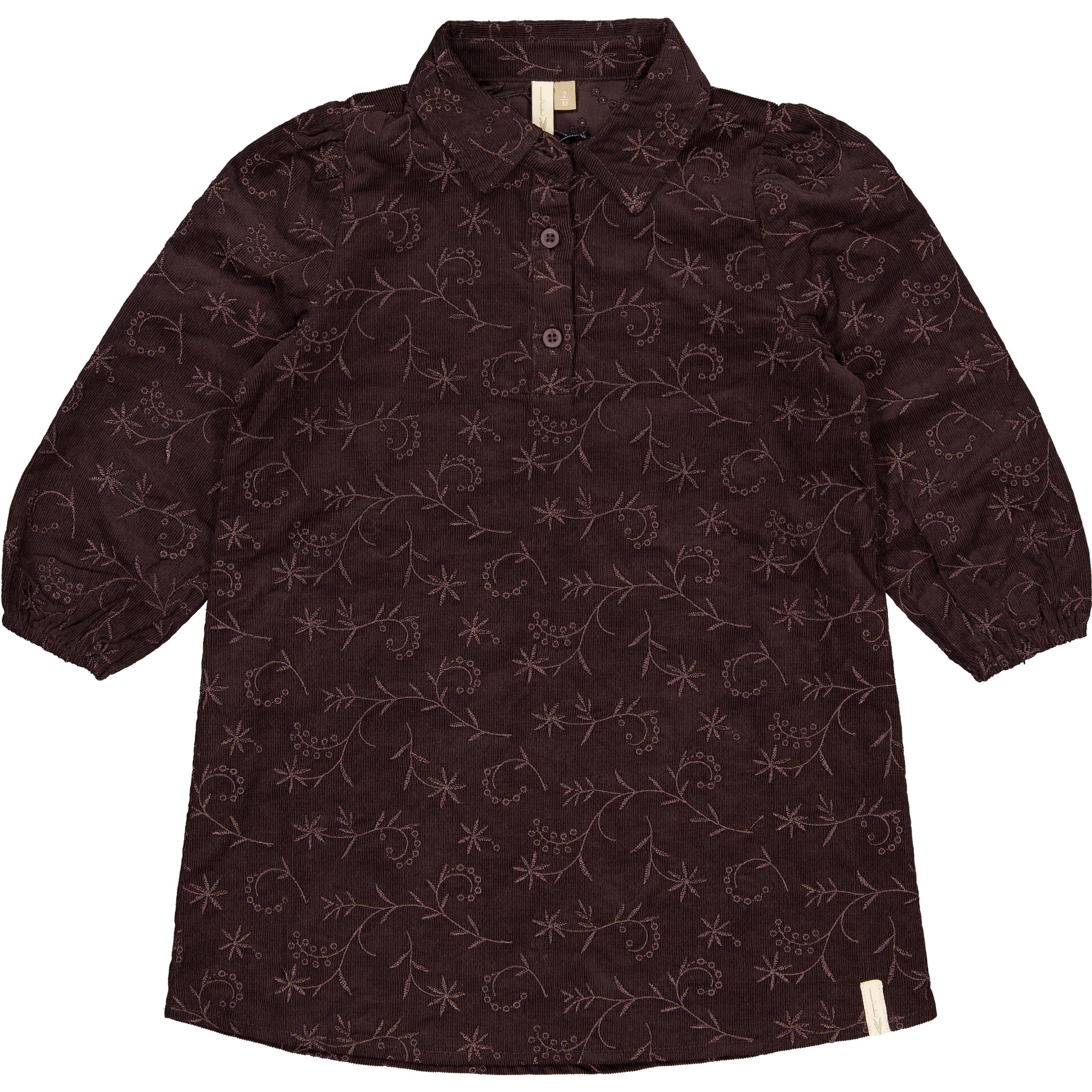 Donkerbruine blouse met all-over print | Dark Taupe