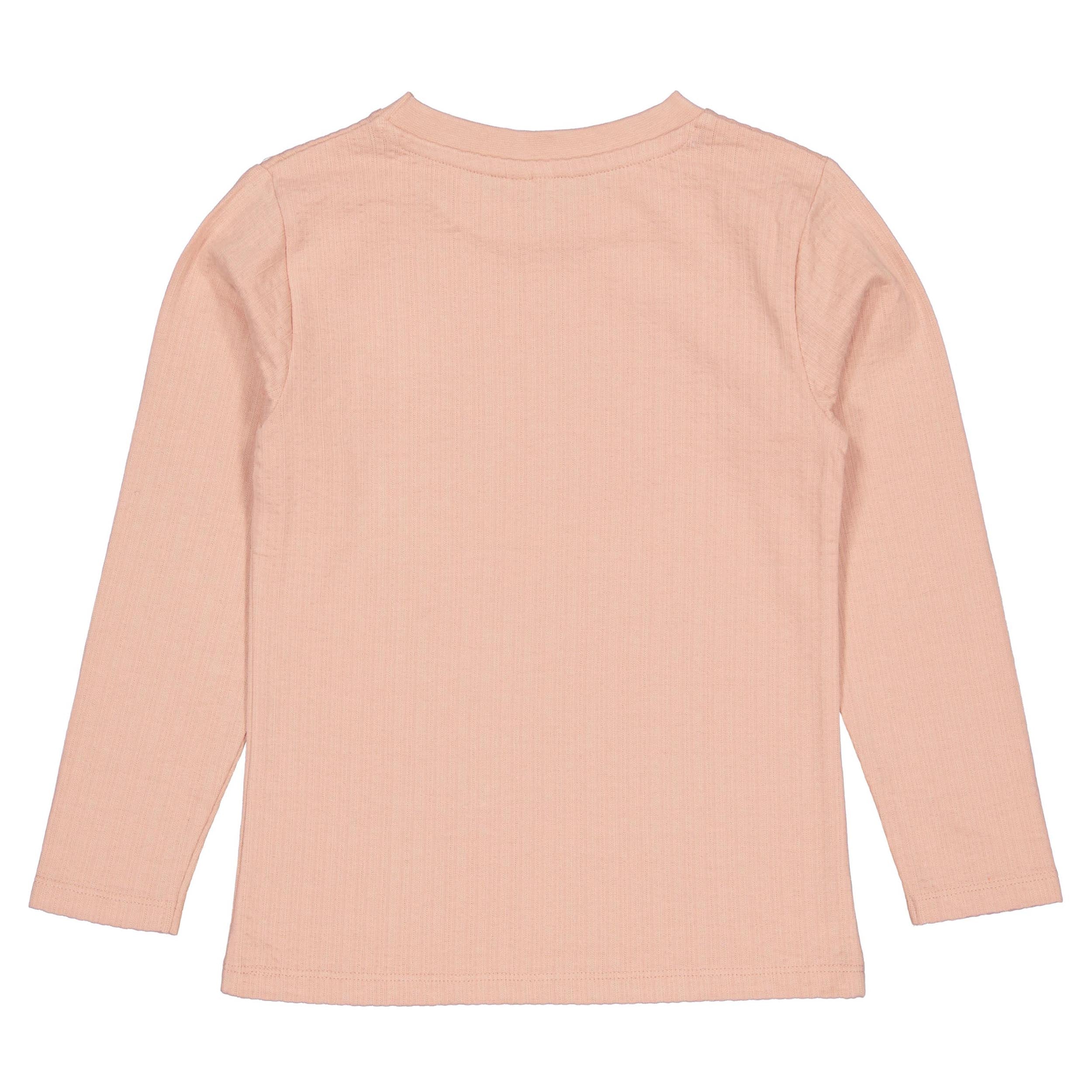 Zachtroze longsleeve met borstprint | Powder Pink