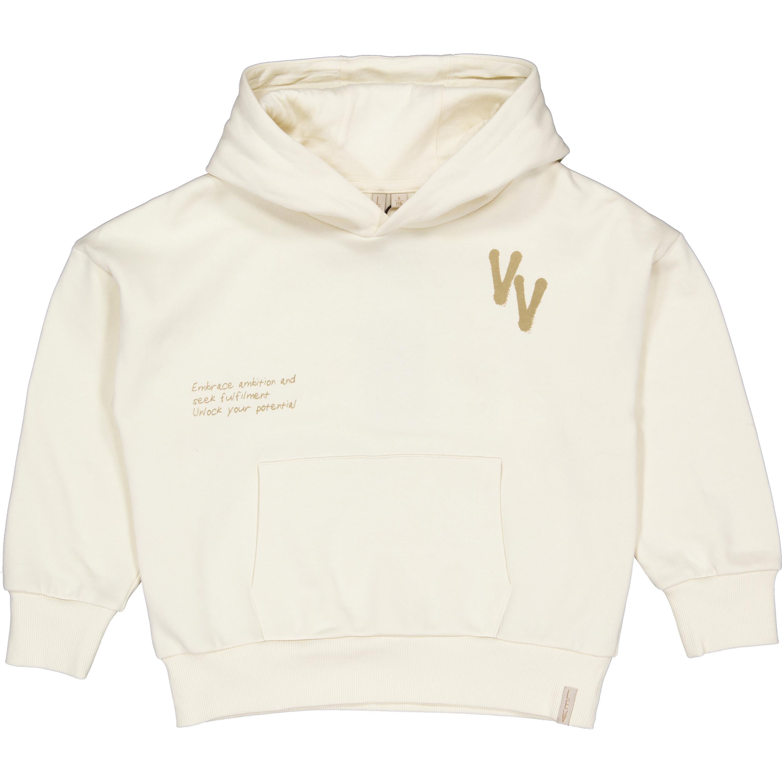 Ecru hoodie met buidelzak | Cotton Cream