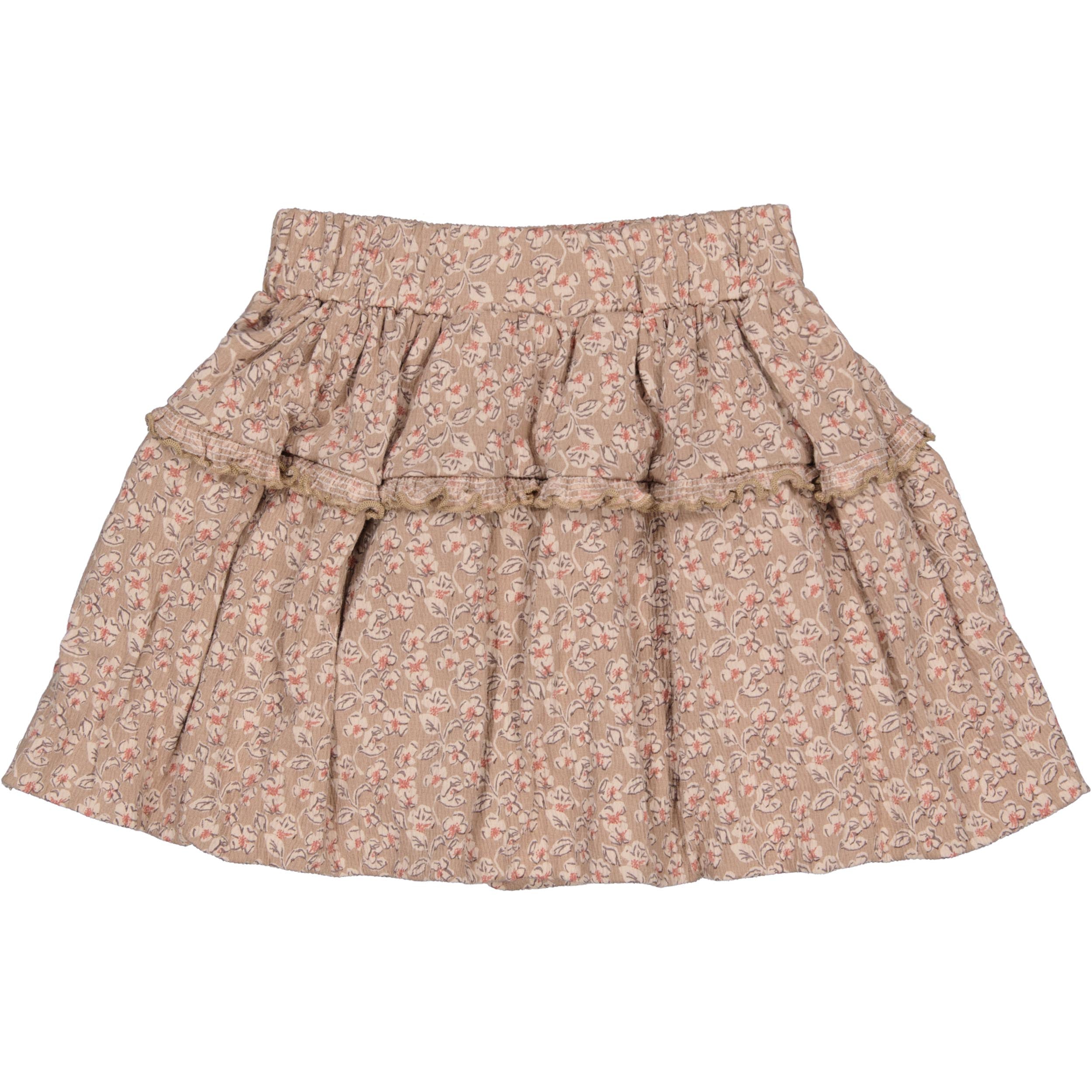 Beige rok met all-over print | AOP Taupe Flower