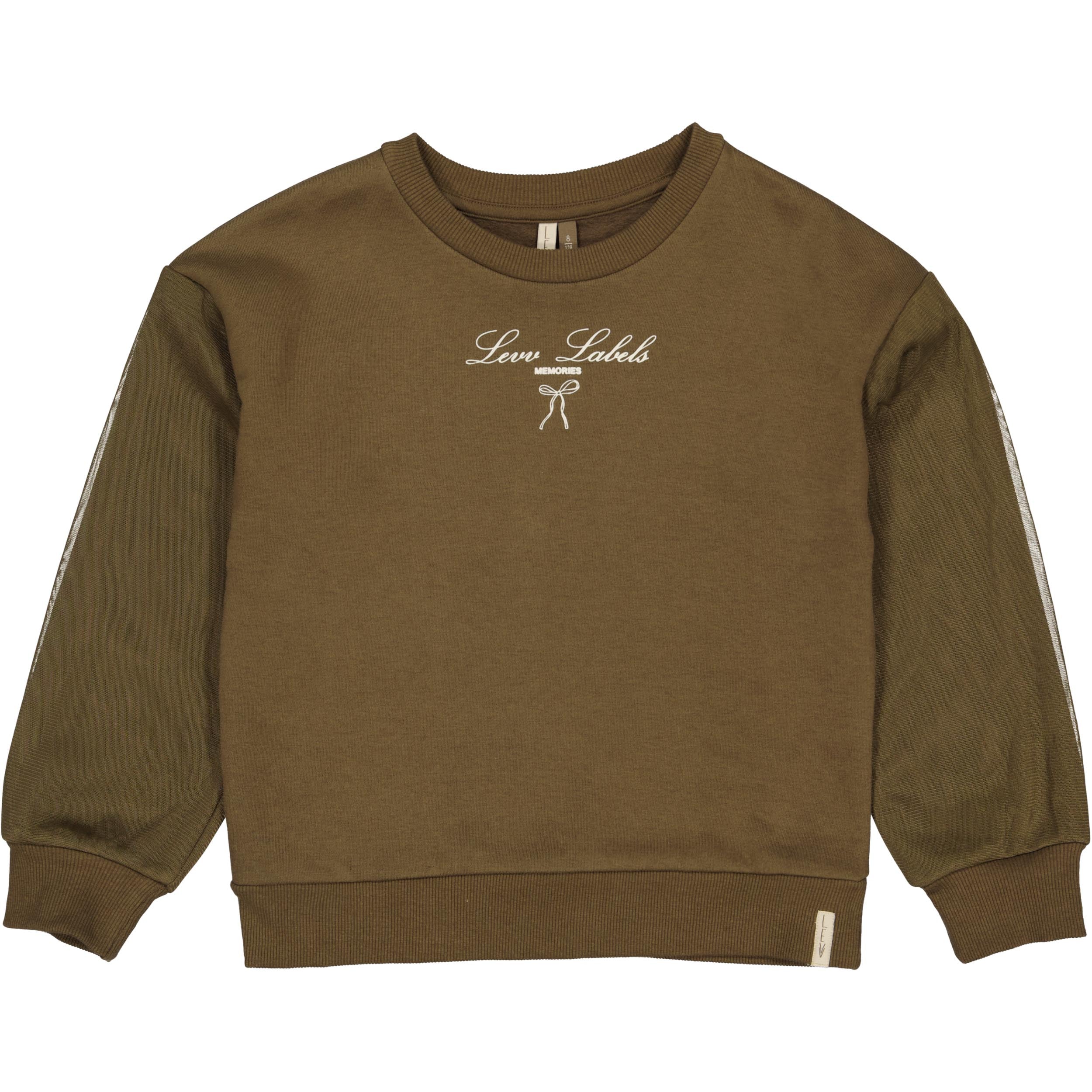 Olijfgroene sweater met borsttekst | Dark Olive