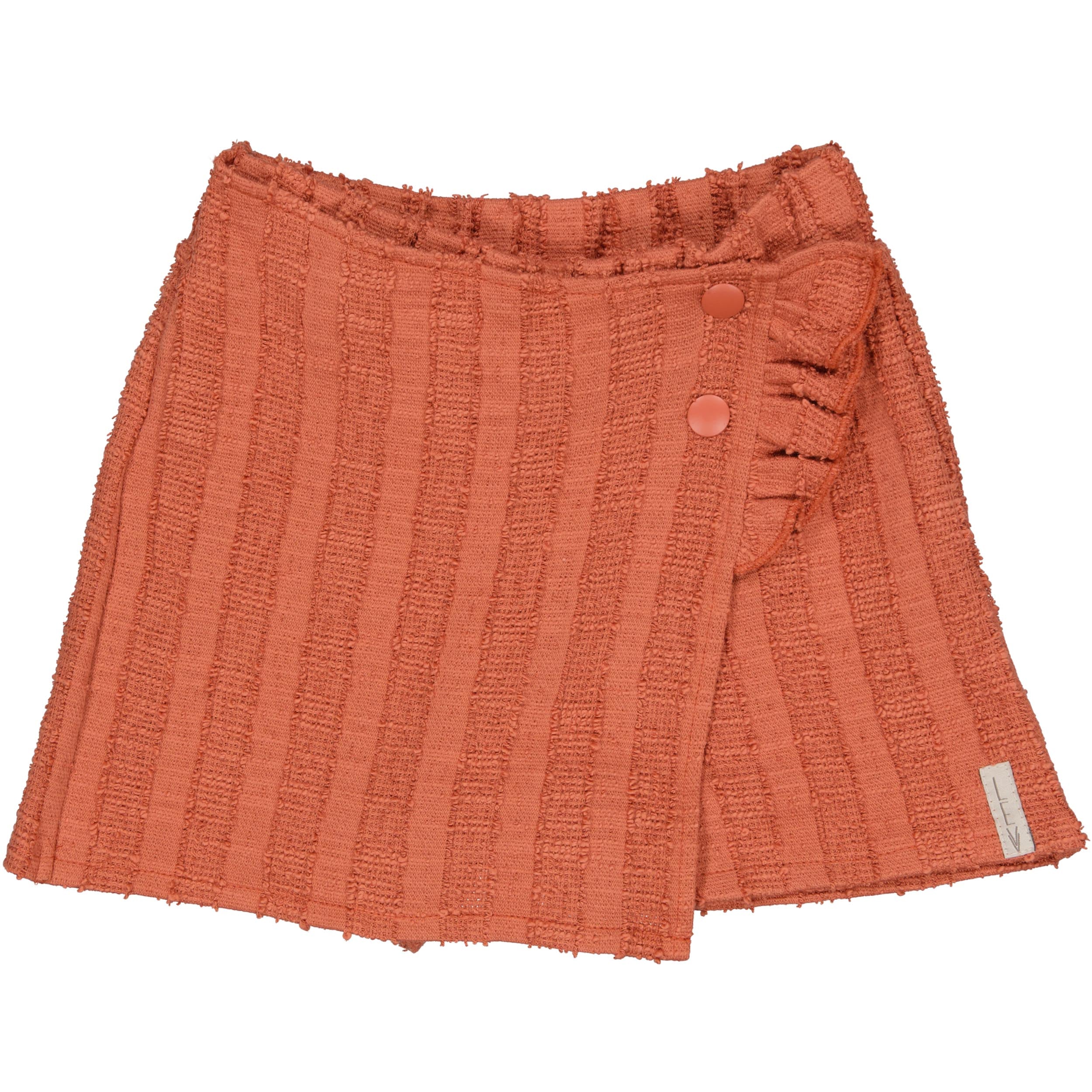 Koraalroze rib short met overslag | Coral