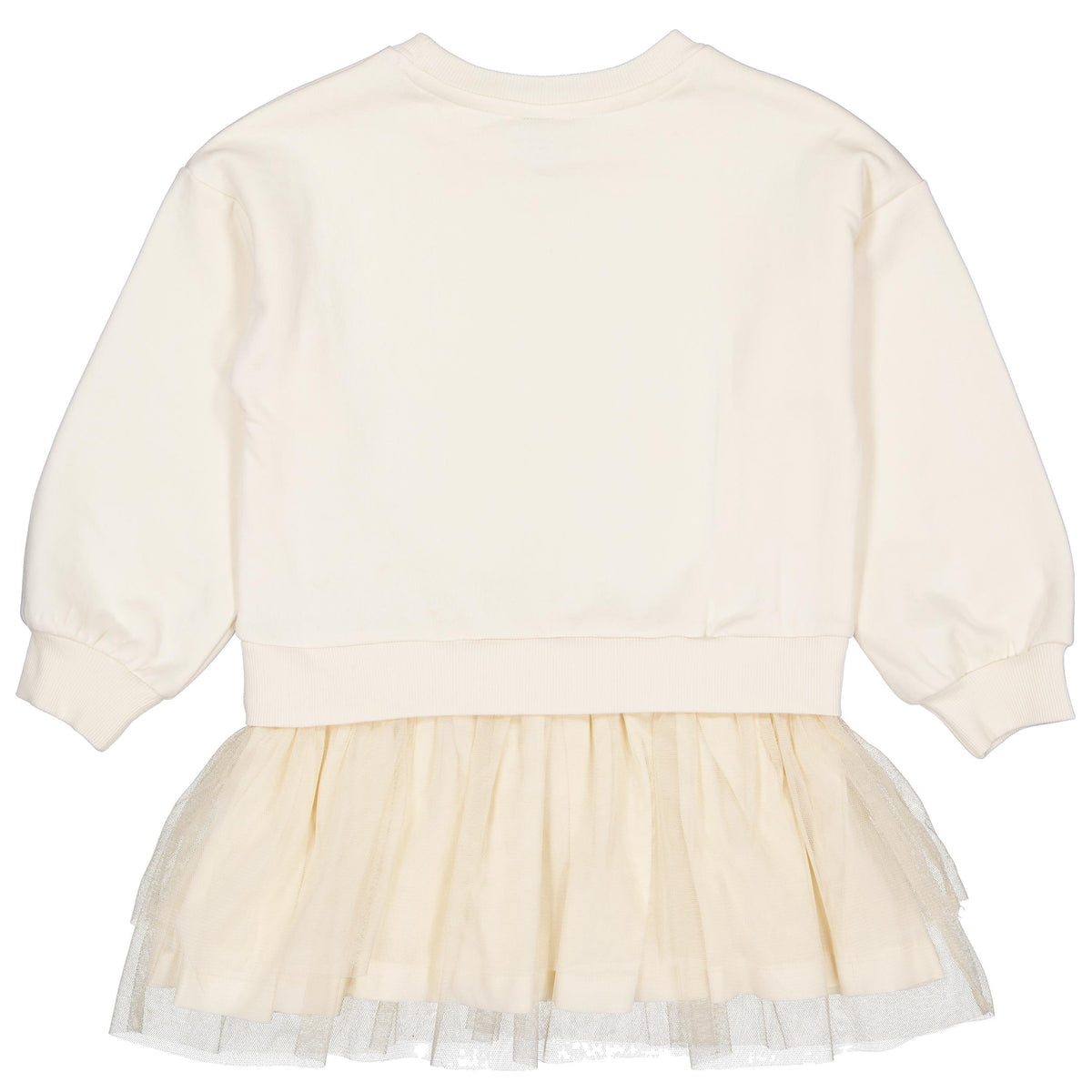 Crèmekleurige sweatjurk met tule rok | Soft White