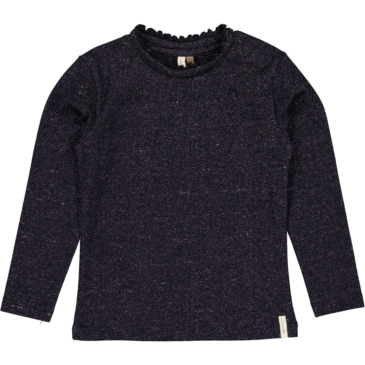 Zwarte longsleeve met opstaande kraag | Black