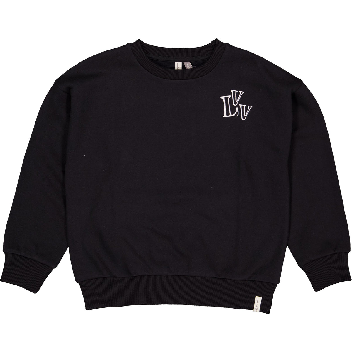 Zwarte sweater met ruglogo | Black