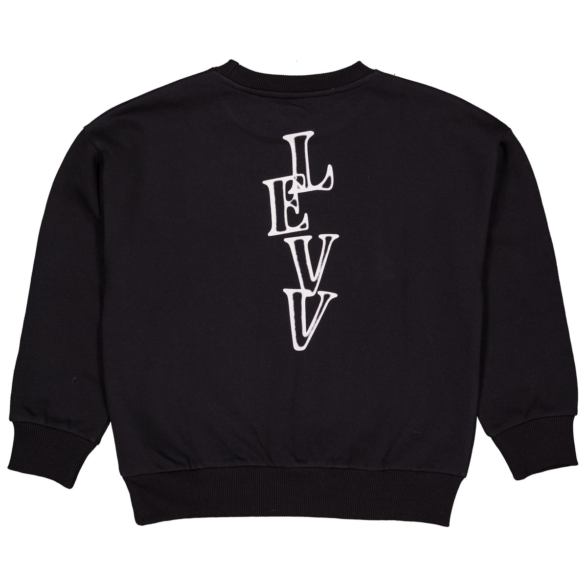 Zwarte sweater met ruglogo | Black