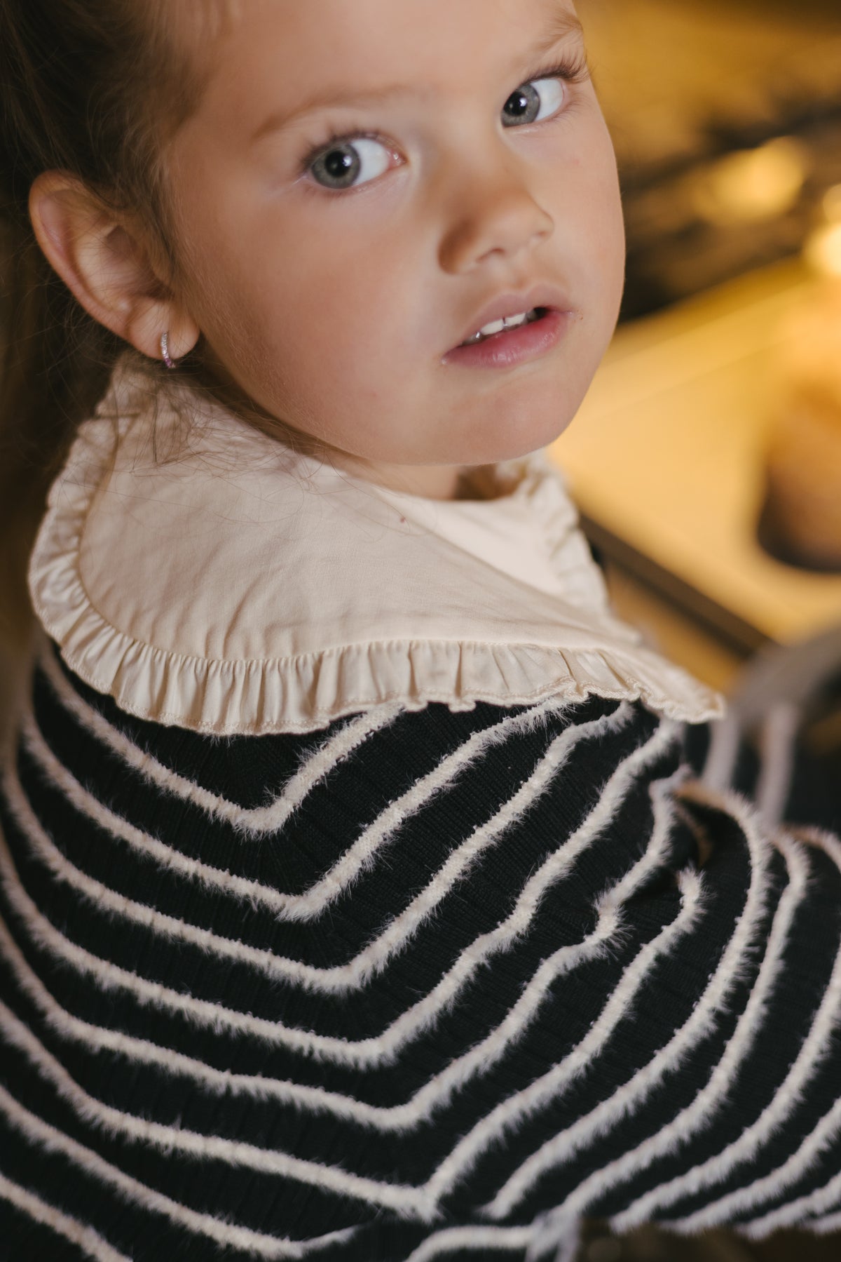 Zwarte gestreepte sweater | AOP White Stripe