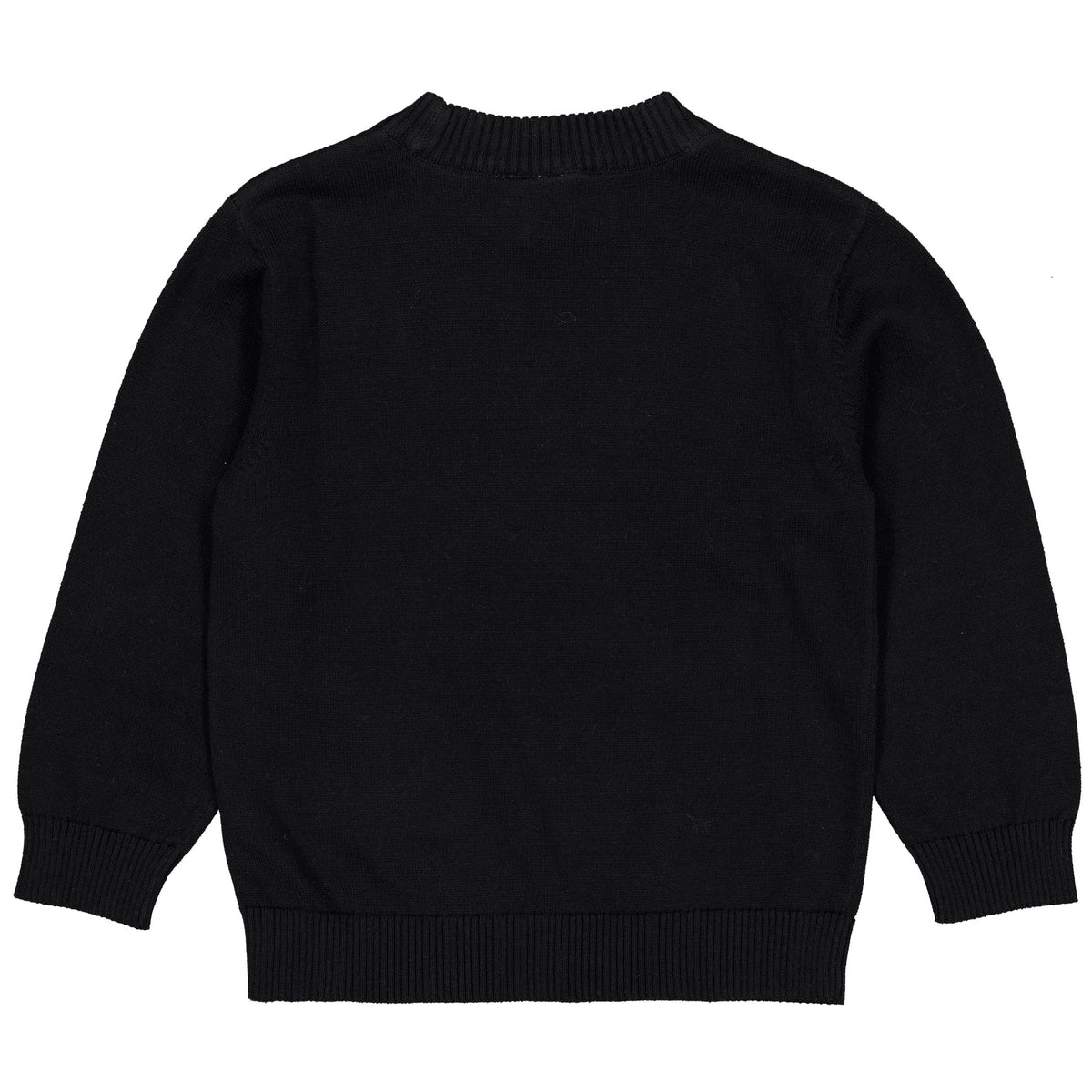 Zwarte sweater met subtiel borstlogo | Black