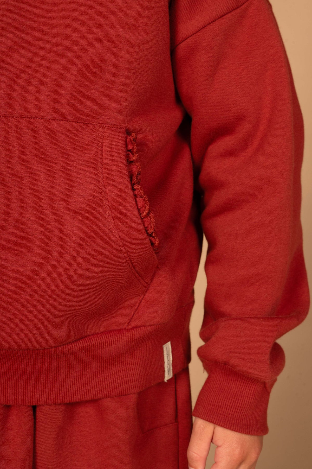 Rode hoodie met kangoeroezak | Vintage Red