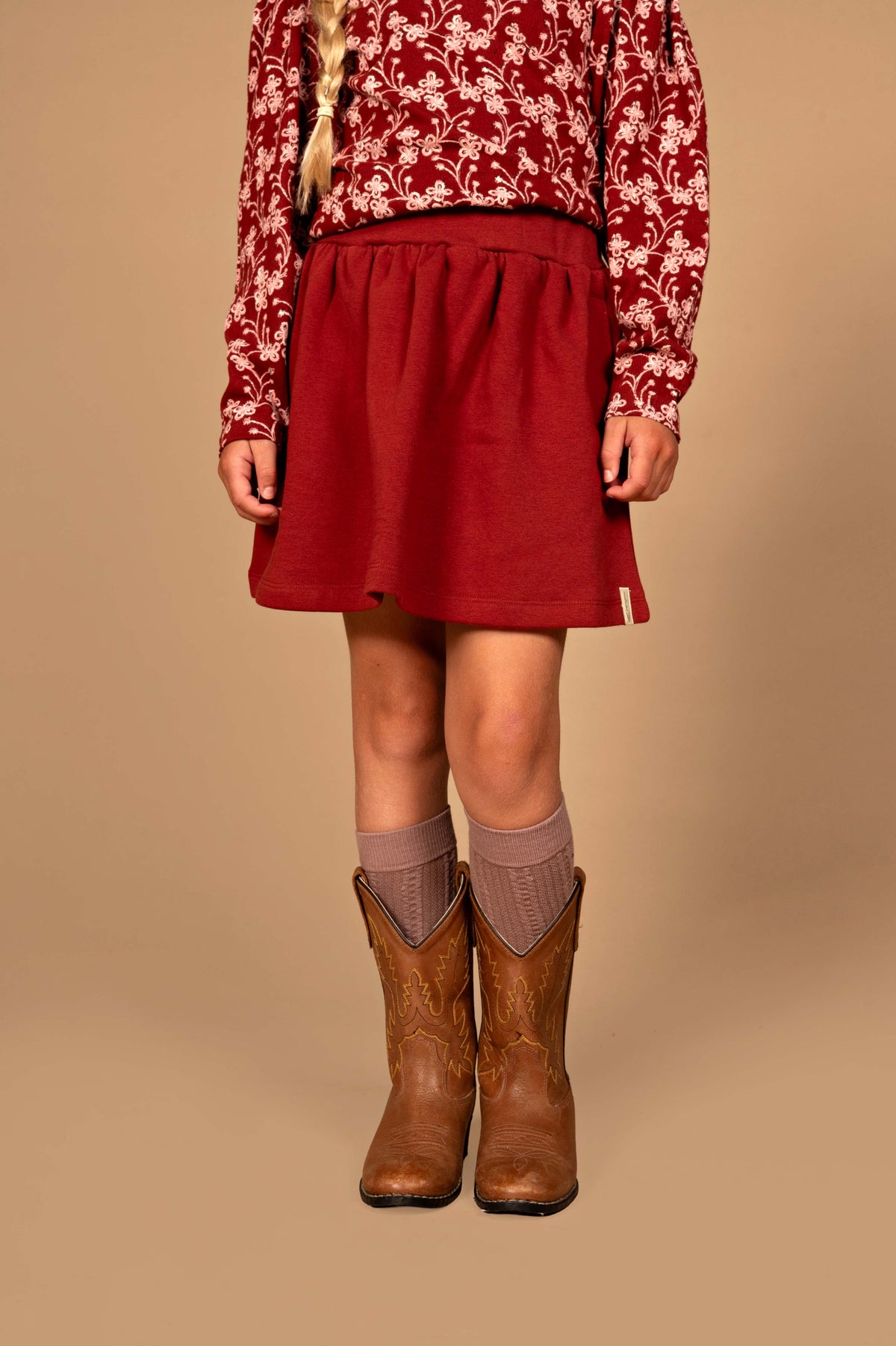 Rode rok met elastische taille | Vintage Red