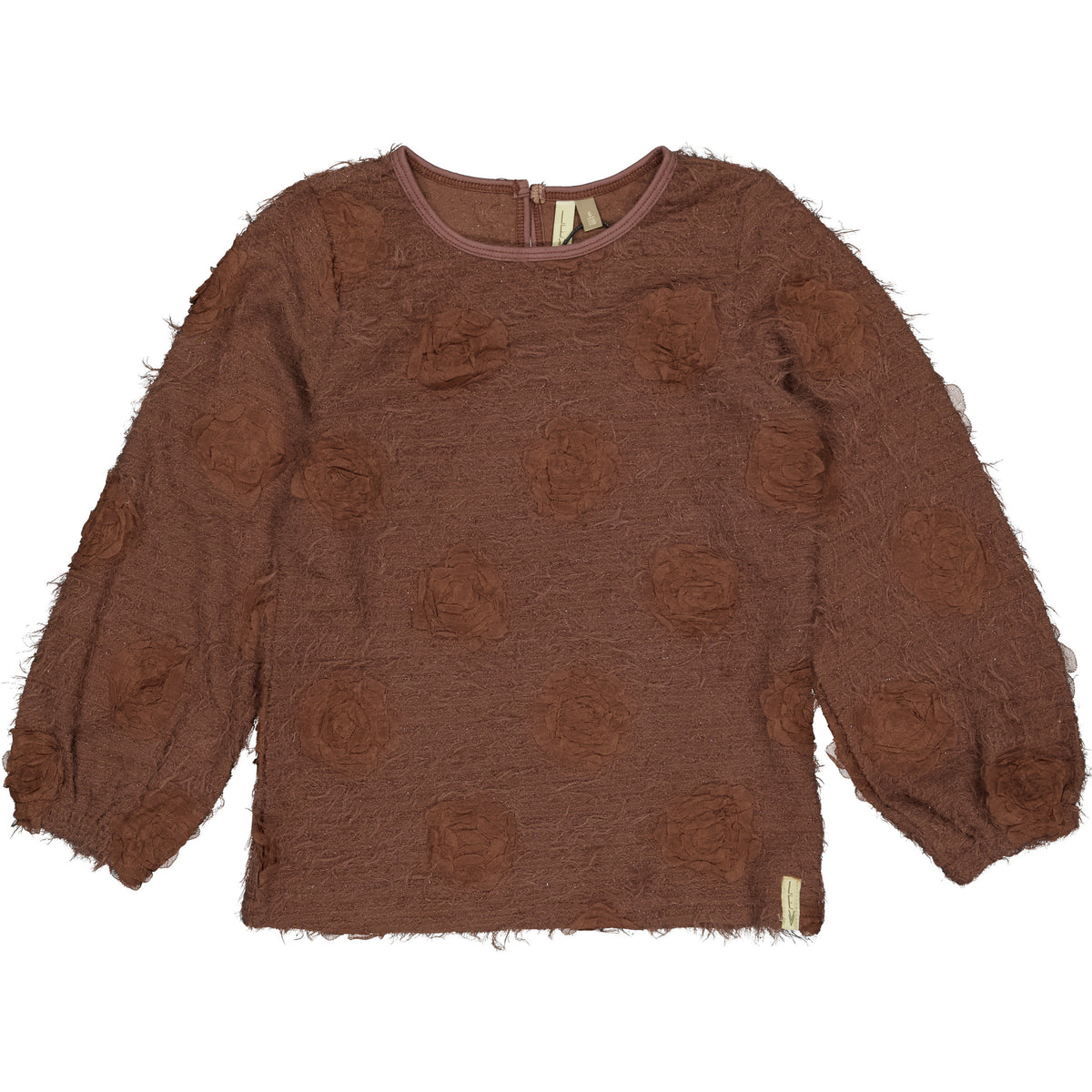 Bruine sweater met reliëfstructuur | Pink purple