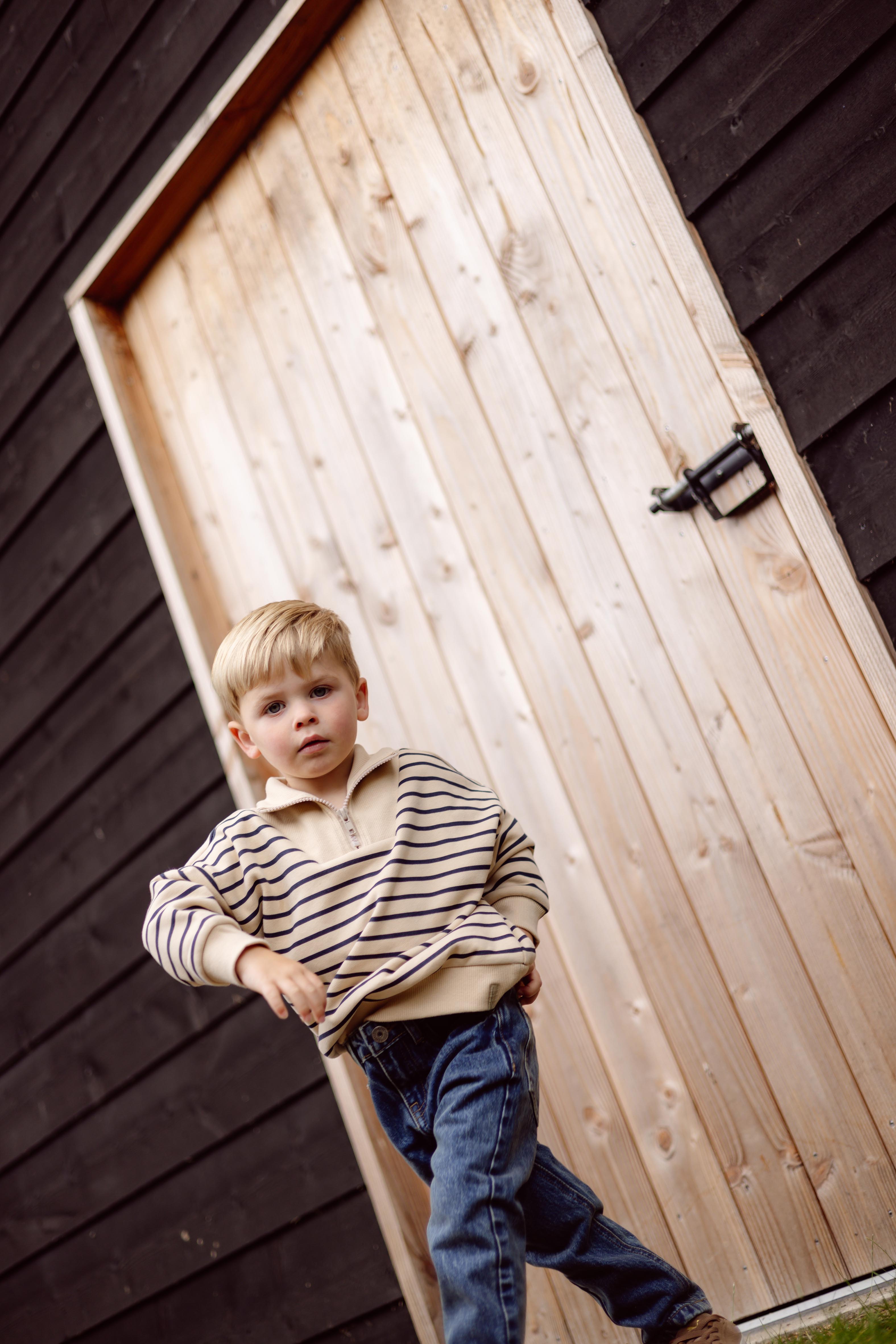 Sweater | AOP Dark Blue Stripe