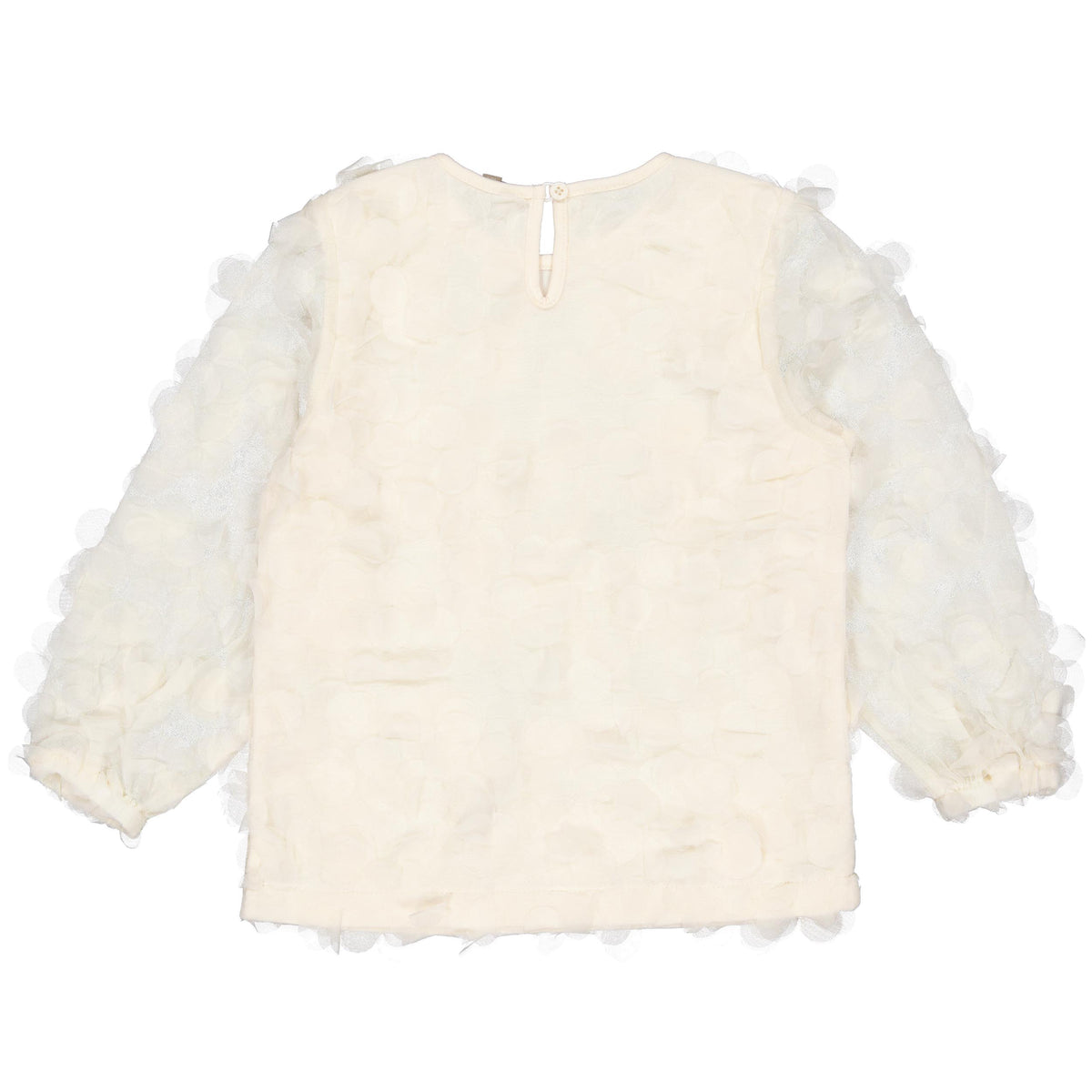 Ivoorkleurige sweater met ruchesmouwen | Cream