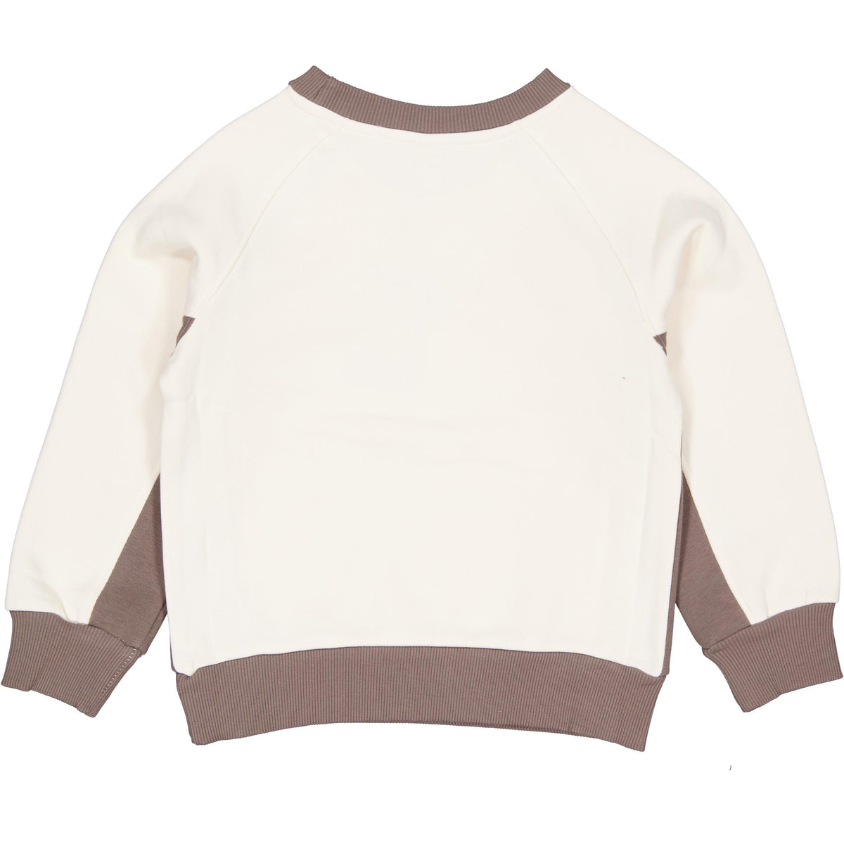 Cream sweater met taupe raglanmouwen | Coffee Brown