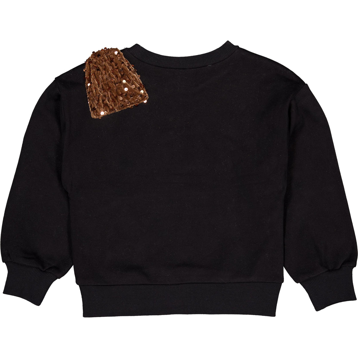 Zwarte sweater met paillettenstrik | Antracite