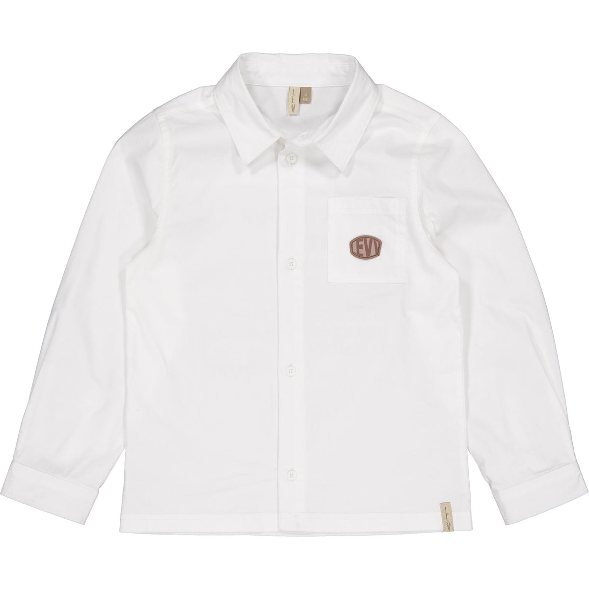 Wit overhemd met rugtekstprint | Cream