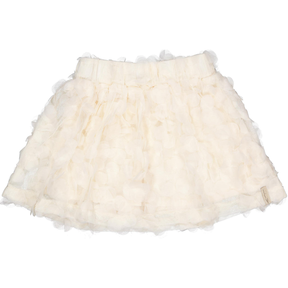 Ivoorkleurige tule rok met ruches | Cream