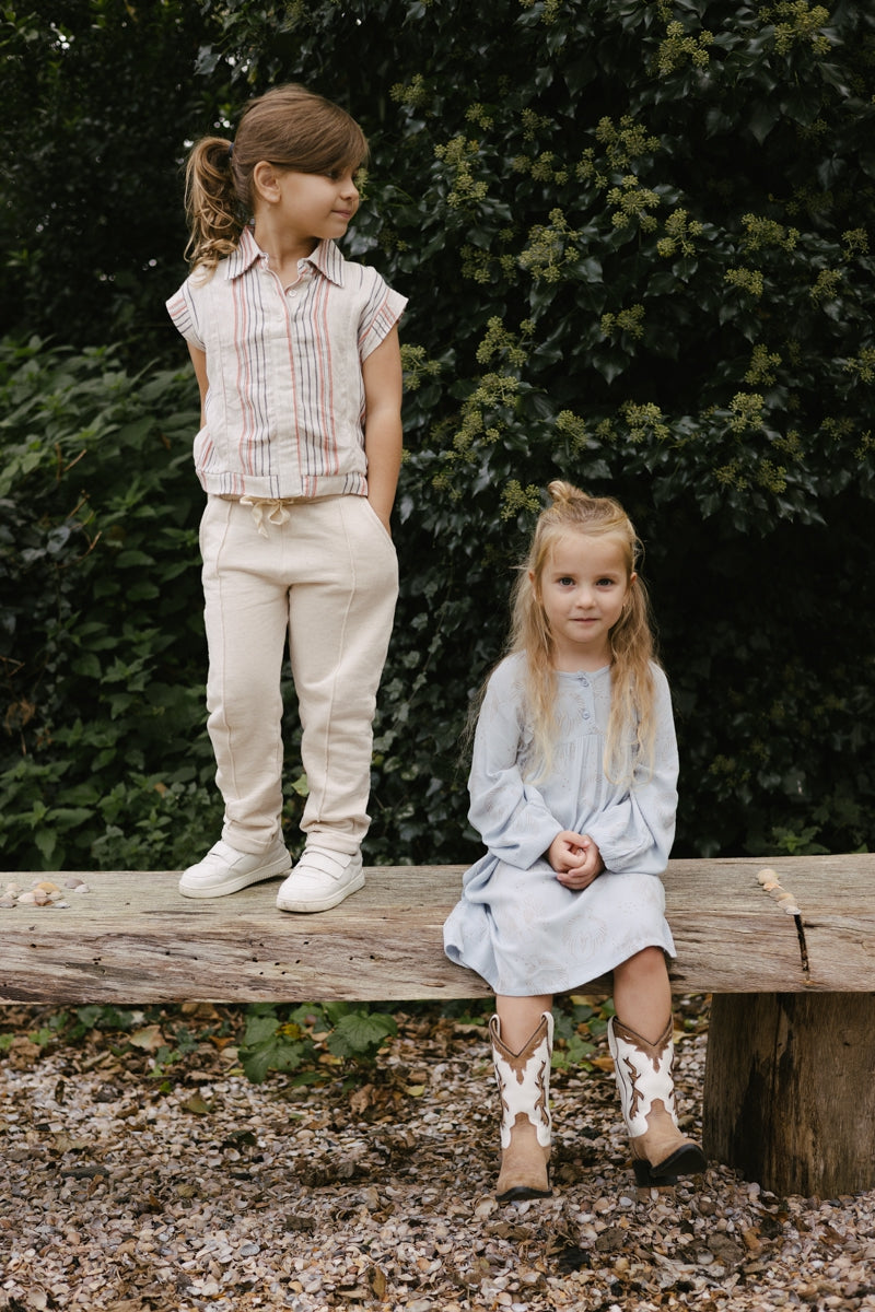 Blouse | AOP Taupe Stripe